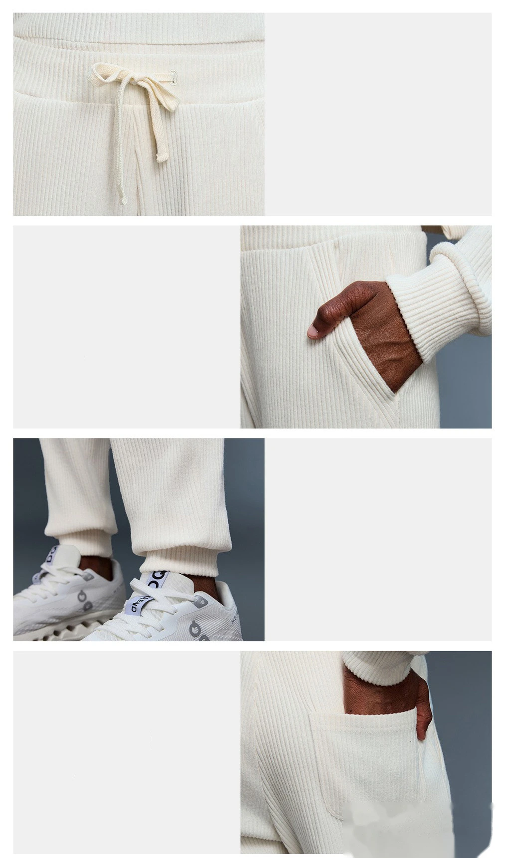 Customized high waist drawstring leg pants women's loose drape breathable casual pants running sweatpants detail