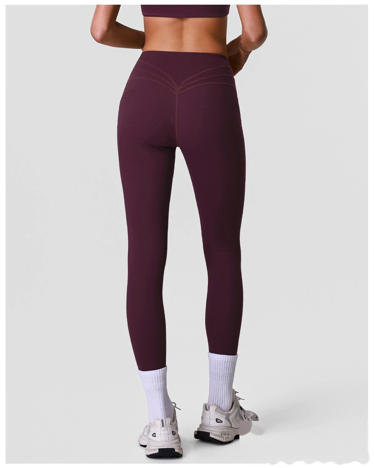 Women’s High Stretch Yoga Pants Butt Lifting Tummy Control with Side Pockets Quick Dry Fitness Sports Leggings detail