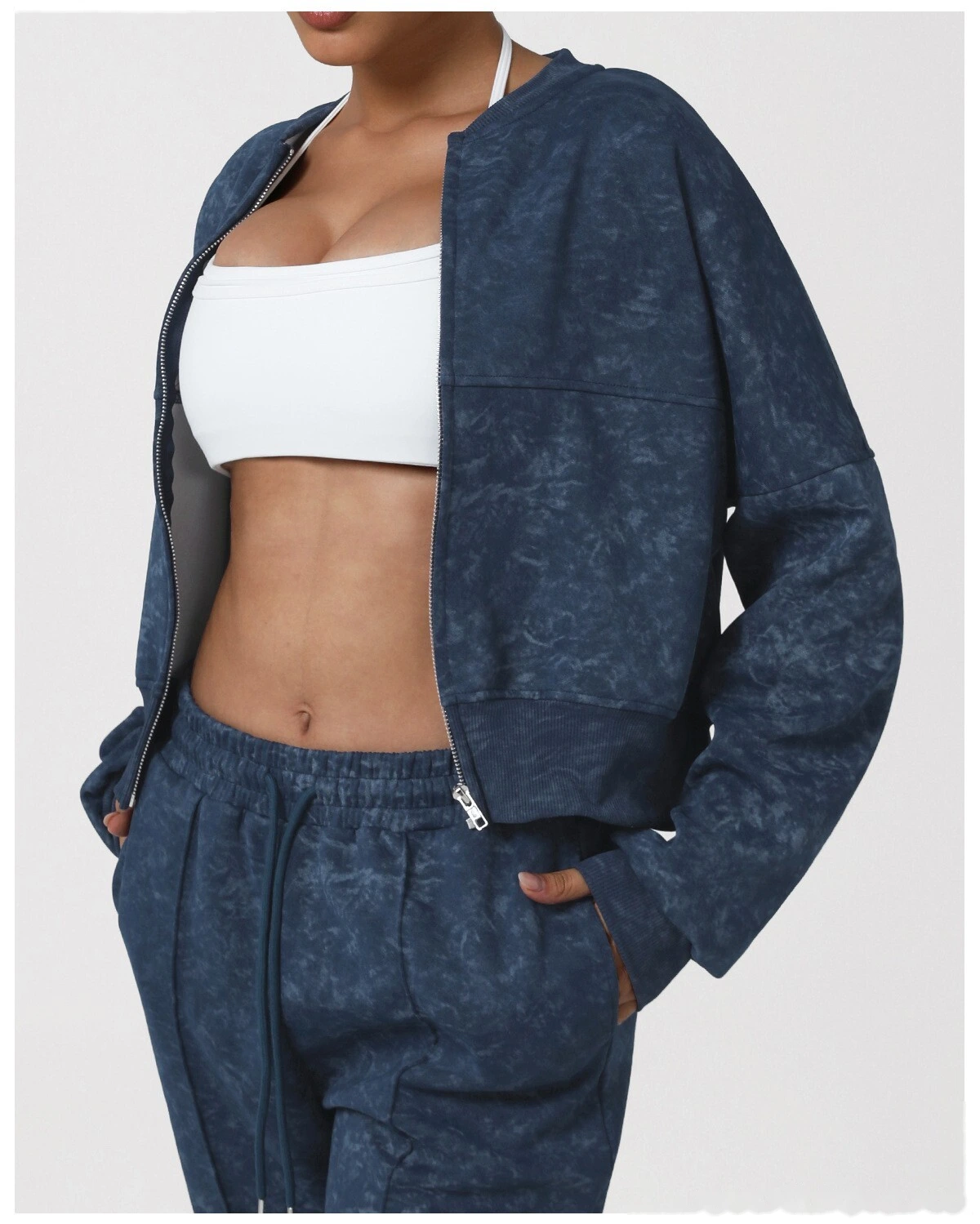 Custom Women's EU-US Print Sport Cardigan | Winter New Zip Stand-Collar, Running & Fitness detail
