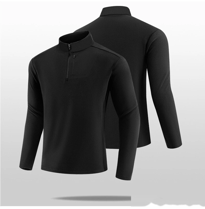 Customizable Men's Half-Zip Top | Winter Integrated Fleece, Skin-Friendly, Perfect for Sports & Leisure detail