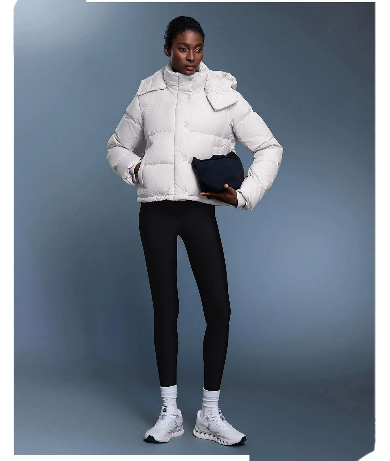Customize the new winter detachable hooded thick warm loose fashion coat down jacket women. detail