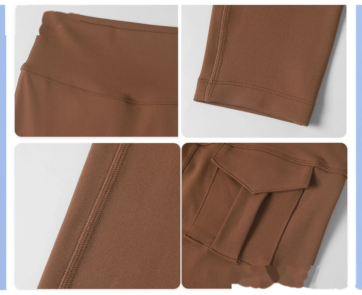 Custom-made high-waist, embarrassed-free yoga women workers' pocket running fitness pants detail