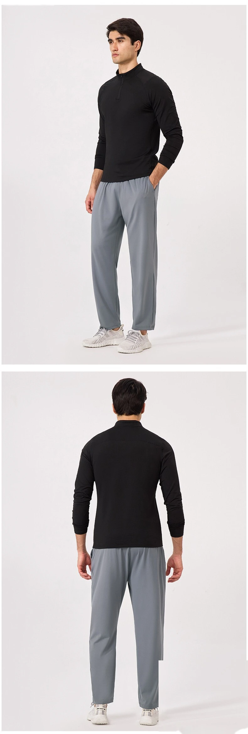 Men’s Loose Athletic Long Pants Breathable Quick Dry Fitness Running Pants with Slant Pockets Outdoor Sportswear detail
