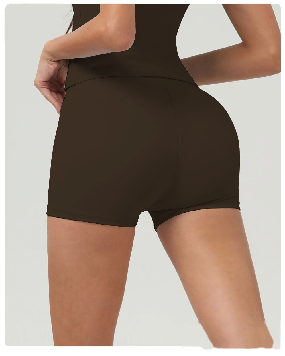 Naked hip yoga shorts high waist abdomen fitness pants female tight sports running shorts. detail