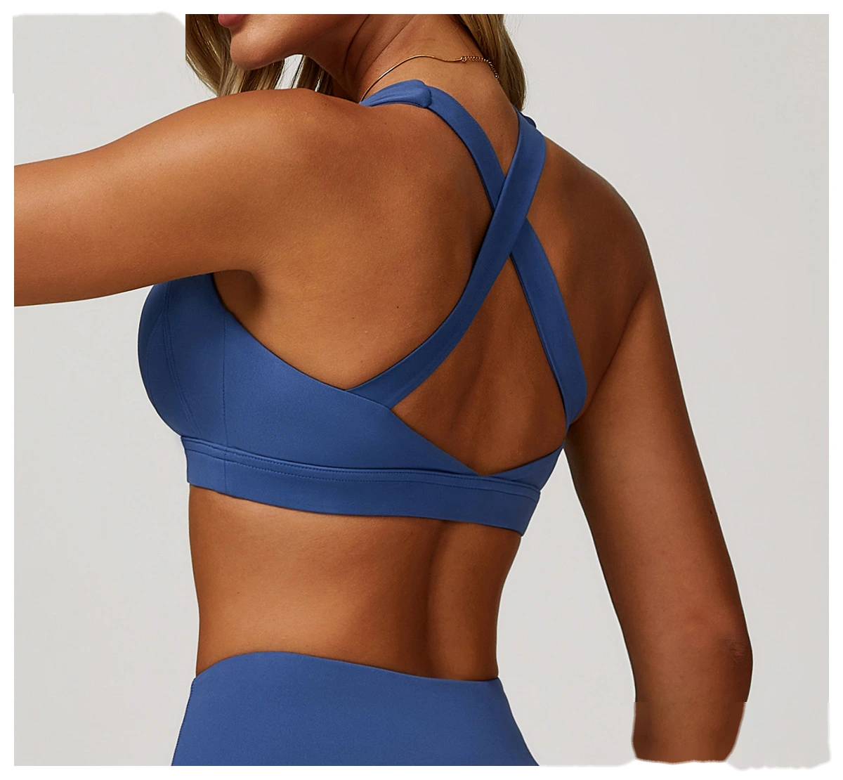 Custom tight yoga vest sports bra high-intensity Pilates running outdoor fitness clothes women - allni detail