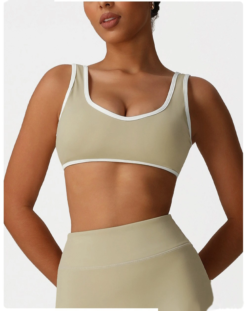 Yoga clothing sports bra Europe and the United States contrast bra fitness exercise high-elastic top vest detail