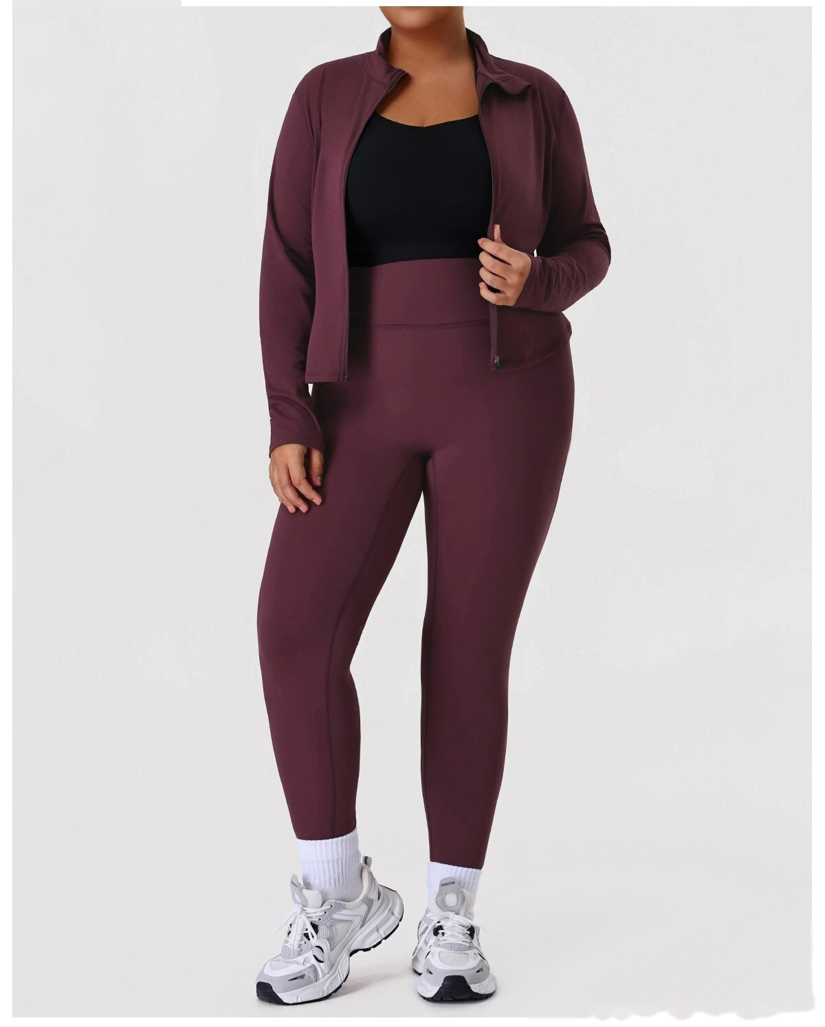 Custom Plus Size Women's Yoga Set - High-Elastic Tight Slimming Running Fitness Activewear detail