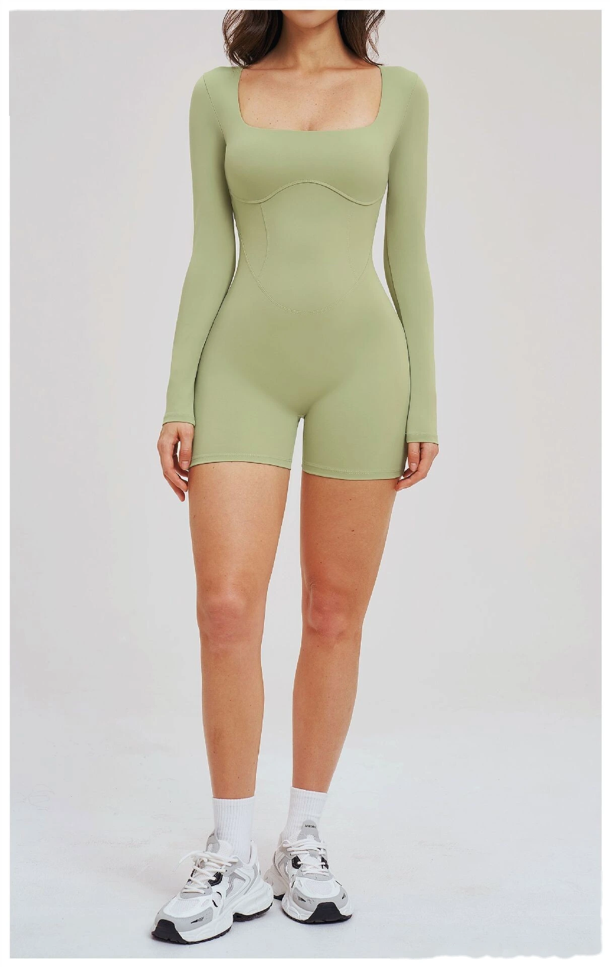 Women's Custom Hollow Out Open Back Tight Fitness Onesie - Long Sleeve Yoga Suit for Outdoor Running & Gym detail