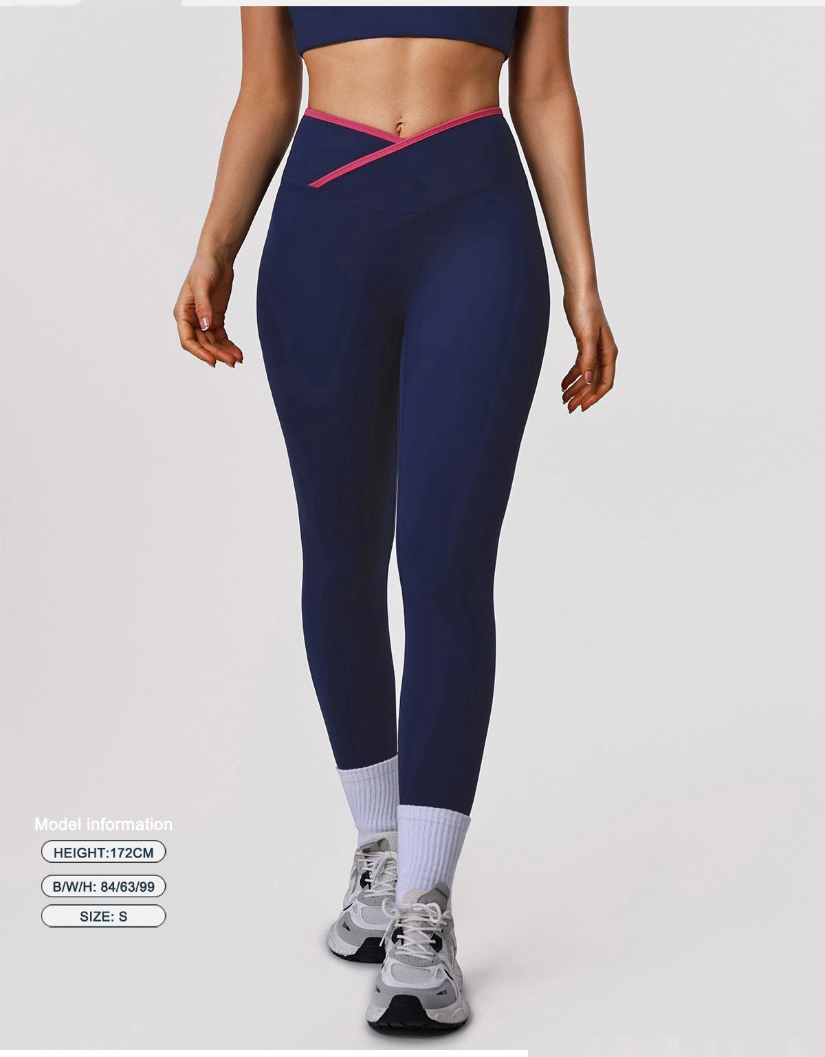 Custom Butt-Lifting High-Waisted Yoga Leggings for Women - Color Block Slim-Fit Tights, Sports Pants for Gym Fitness detail