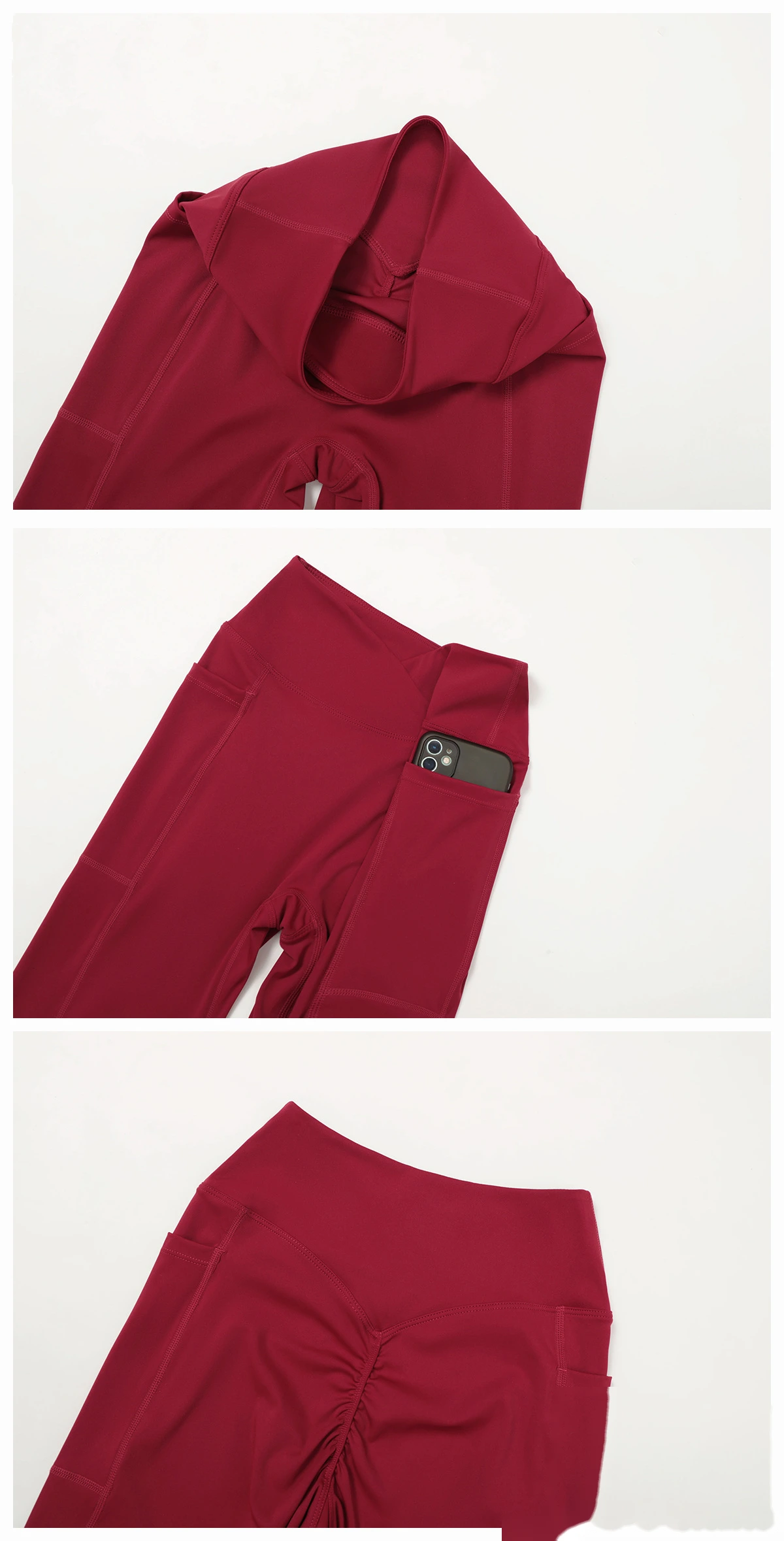 Custom Crossover Waist Yoga Leggings for Women - High-Waisted High-Stretch Micro-Flare Pants, Outdoor Sports Gym Running detail