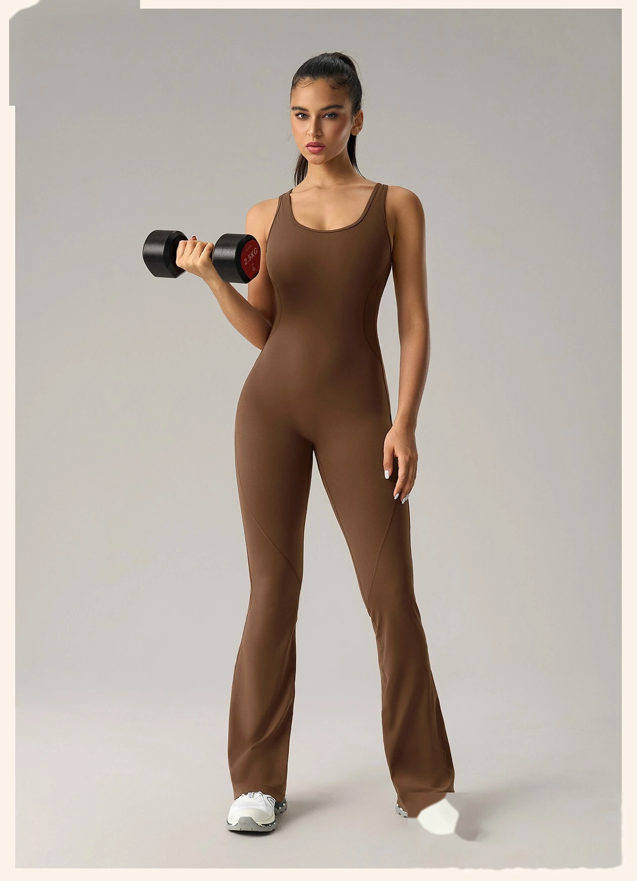 Women’s Custom Fake Two-Piece Camisole Yoga Jumpsuit Sexy Backless Butt Lifting Fitness Bodysuit detail