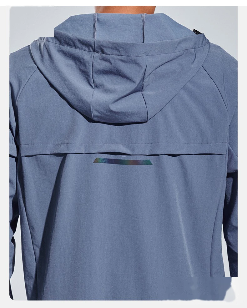 Customized sportswear men's outdoor running quick-drying fitness hooded cardigan training sports coat detail