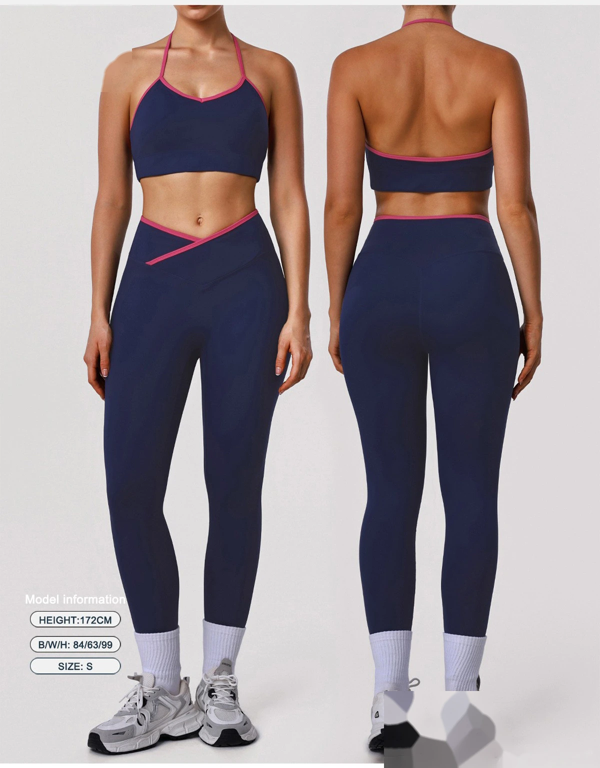 Custom Butt-Lifting High-Waisted Yoga Leggings for Women - Color Block Slim-Fit Tights, Sports Pants for Gym Fitness detail