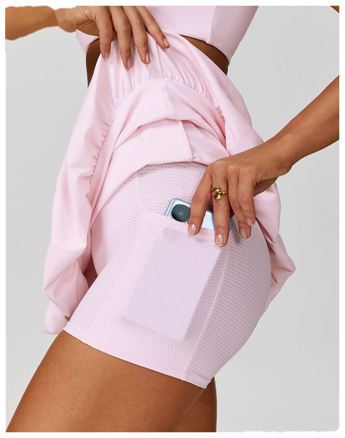 Fake two-piece short skirt Quick-drying breathable anti-exposure tennis skirt Leisure fitness running skirt detail