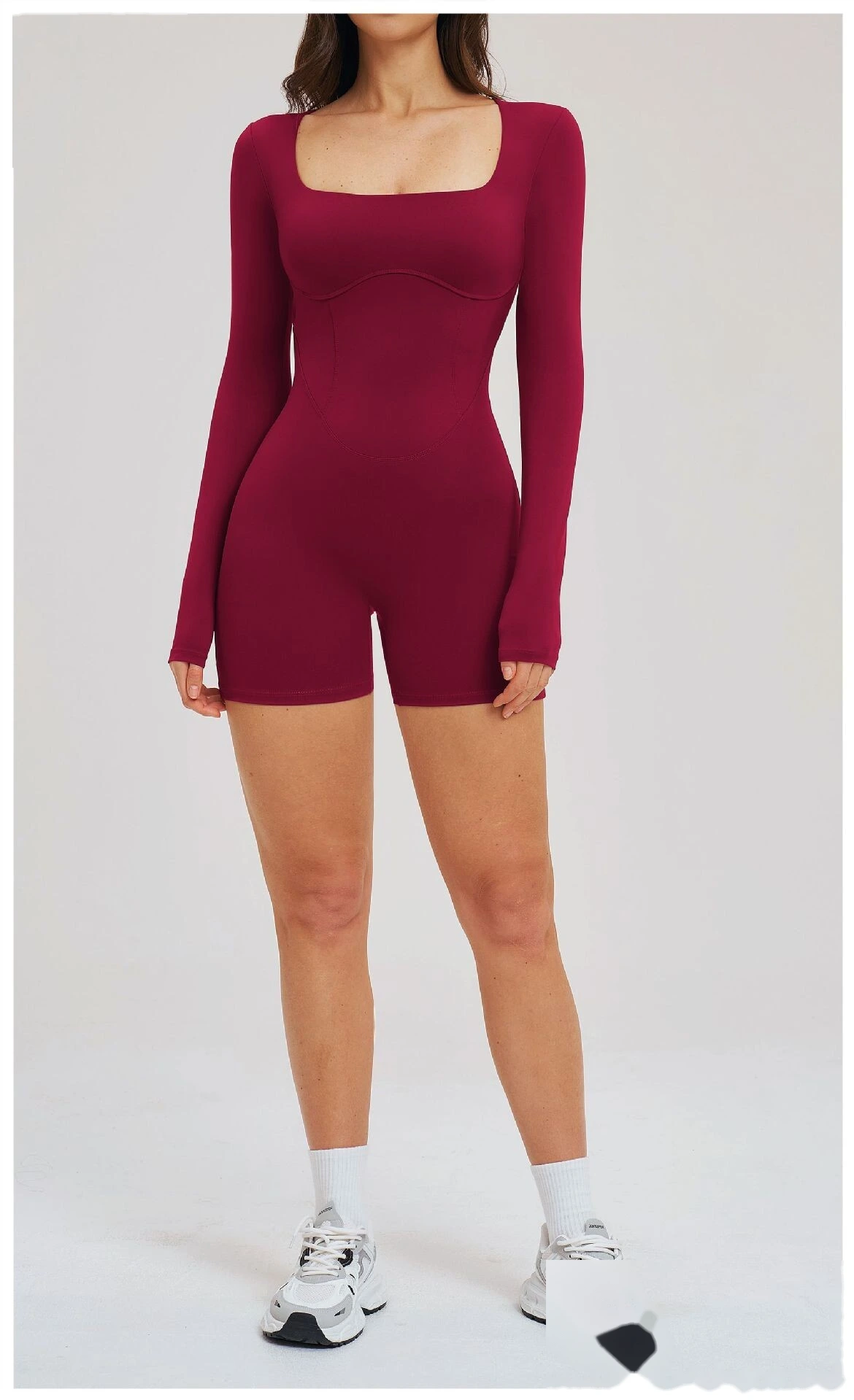 Women's Custom Hollow Out Open Back Tight Fitness Onesie - Long Sleeve Yoga Suit for Outdoor Running & Gym detail