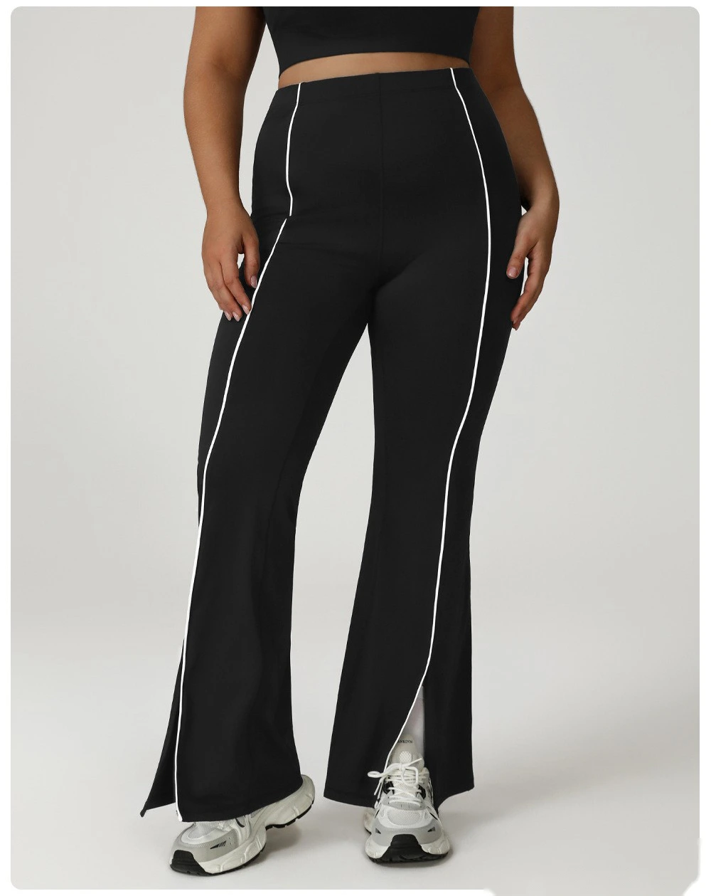 Customized high waist plus size leisure trumpet sports pants plus size sports yoga clothes detail