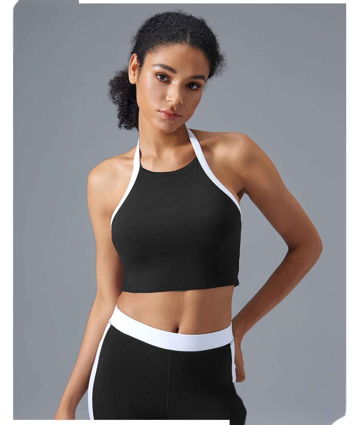 Customized new running fitness yoga bra fashion neck backless contrast sports bra female detail