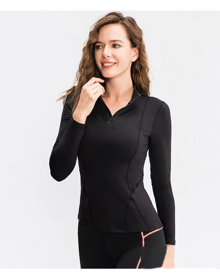 Quality Customized long-sleeved waist slimming slim running yoga fitness suit jacket Manufacturer detail