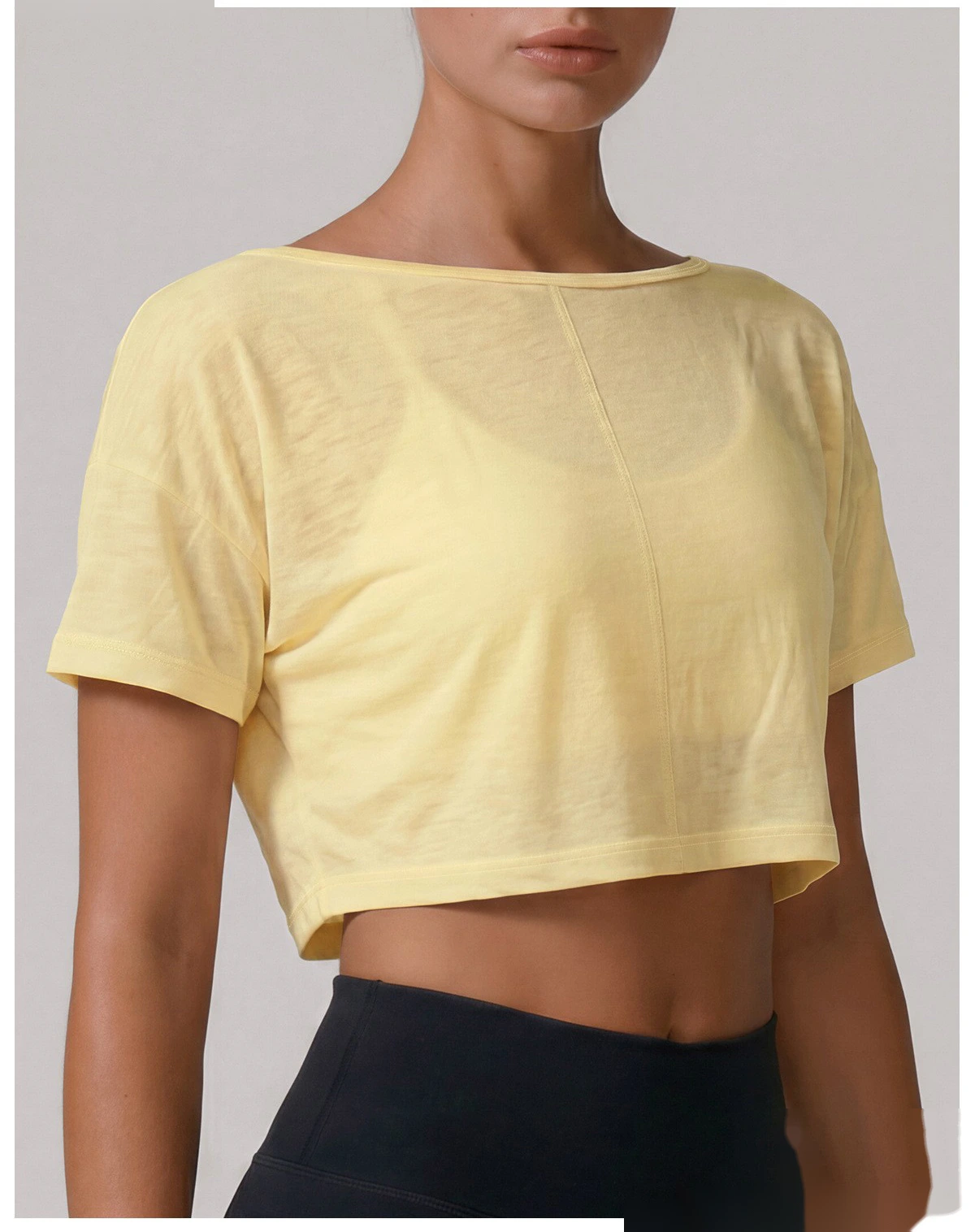 Customize the new summer women's outdoor running T-shirt and quick-drying Pilates fitness yoga short-sleeved shirt. detail