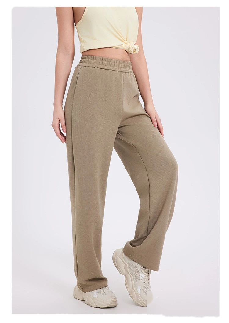 Custom-made women's comfortable underwear thickened high waist straight wide leg sports casual pants detail