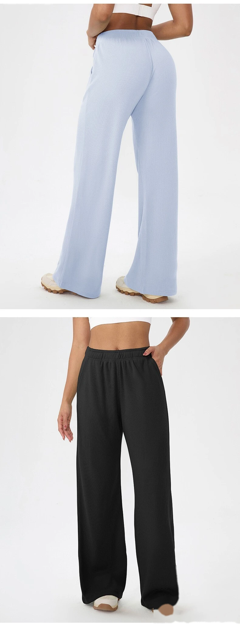 Custom Women's Autumn Winter Wide-Leg Sports Pants - Loose Fit, Casual, for Fitness & Training detail