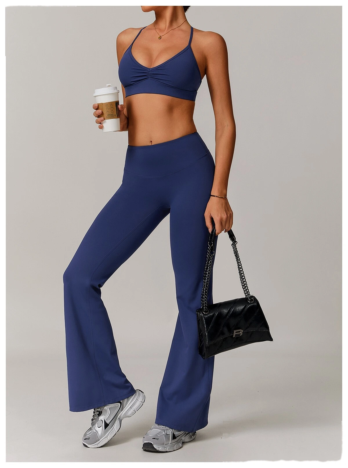 Quick-drying V-neck yoga bra cross-back pleated underwear running fitness bra detail
