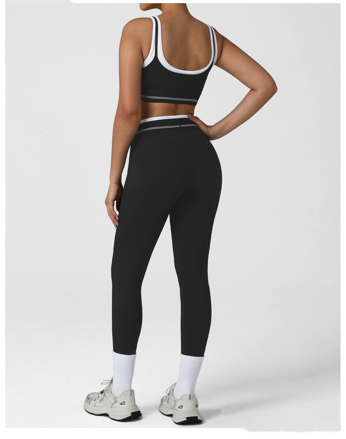 Women's Customizable Naked - Feeling Yoga Pants - High-Waisted Color Block Butt-Lifting Slim-Fit Workout Leggings detail