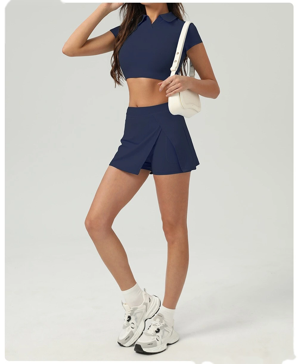 Sun-proof tennis skirt, ice sports, open skirt pants, summer running fitness tennis anti-exposure sports skirt detail