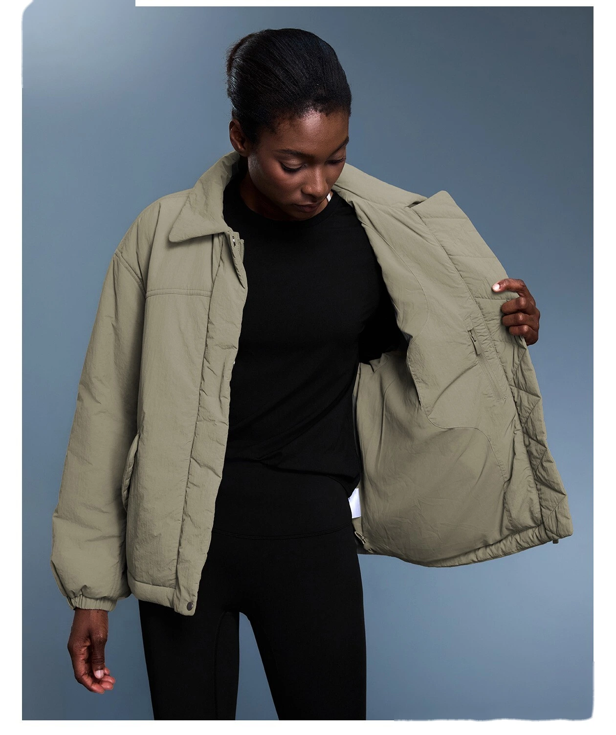 Customize casual cotton-padded jacket women's waterproof and warm light cotton-padded coat in autumn and winter. detail