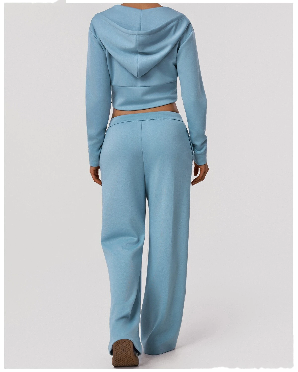 Women's New Loose-Fit Sports Tracksuit - Customizable Wide-Leg Straight-Leg Yoga Pants + Workout Top, Running & Fitness detail