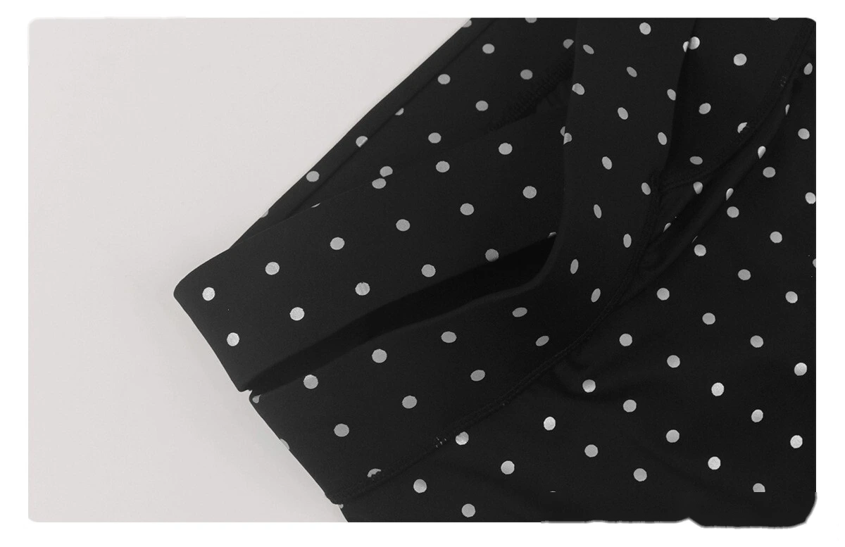 Bulk Custom Polka Dot Yoga Leggings - Women's High-Waisted Cross Cutout Butt-Lifting Sports Pants detail