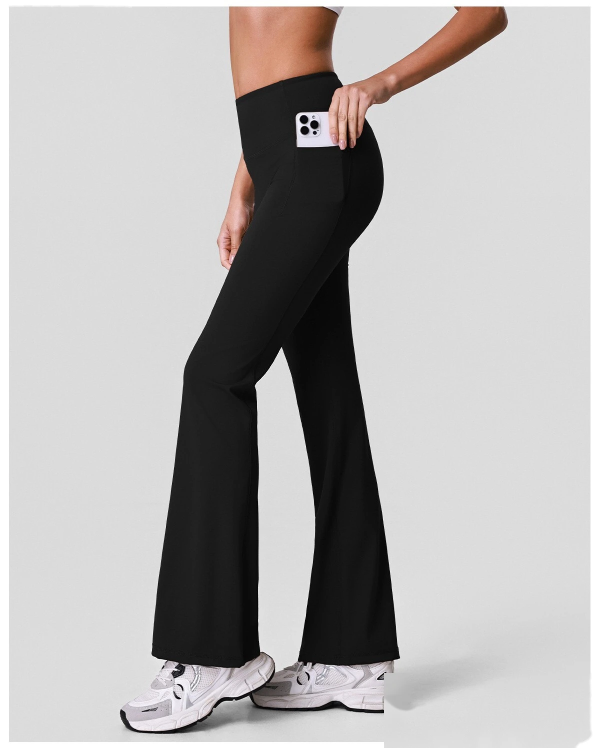 Women’s High Elastic Slim Fit Flared Yoga Pants Quick Dry Outdoor Workout Fitness Leggings detail