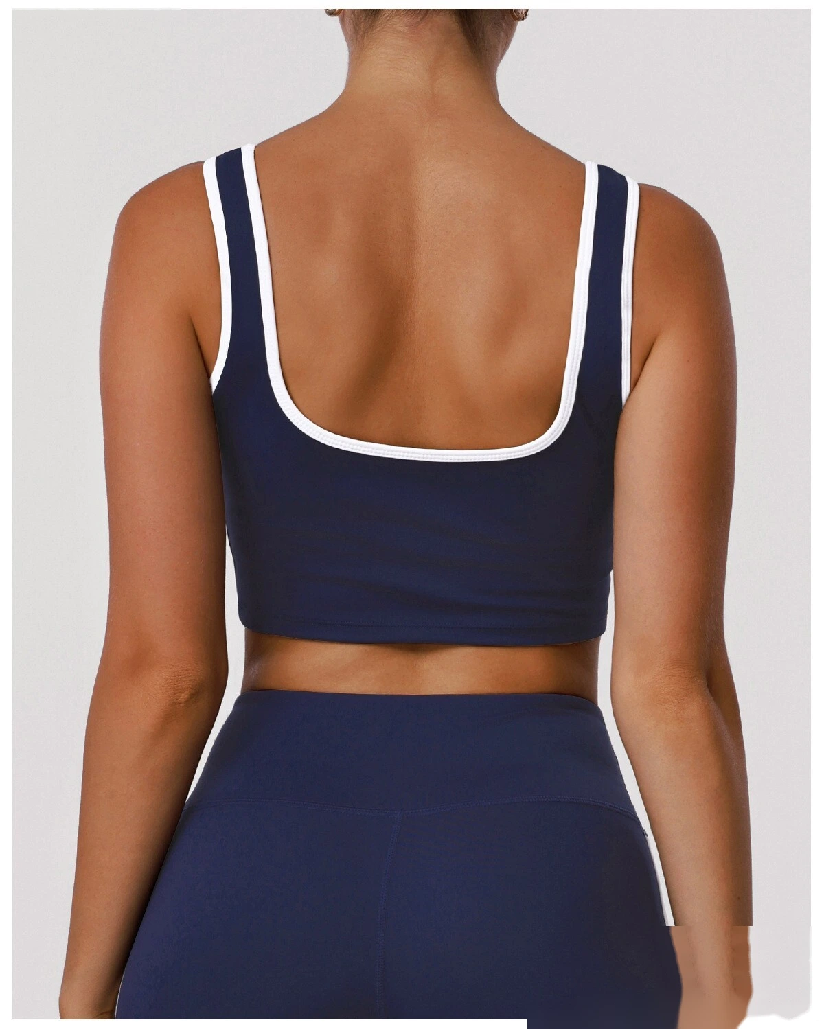 Custom Shockproof Yoga Bra - Color Block Cutout Breathable Push-Up Open Back Fitness Bra detail