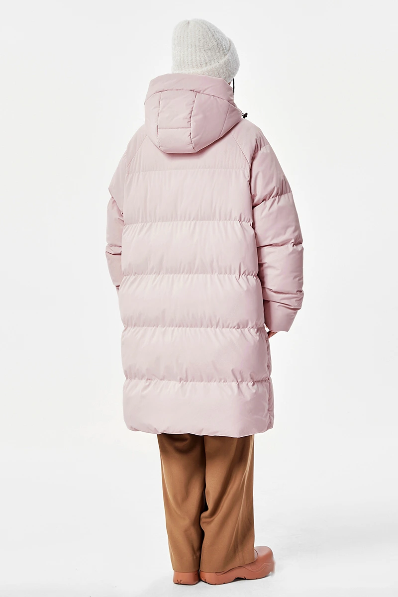 Customized winter men and women windproof and warm long cotton-padded jacket down coat. detail