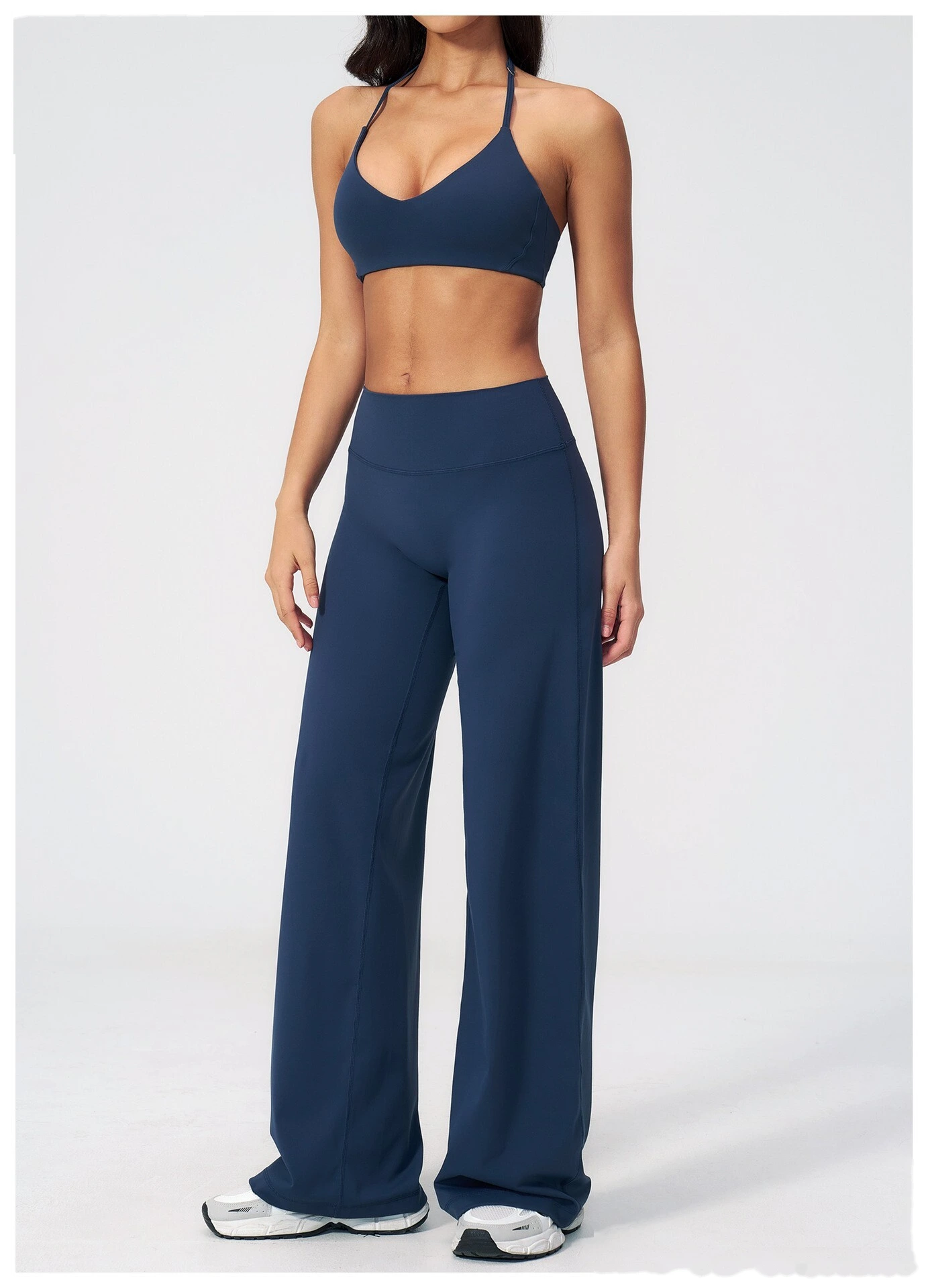Slim Beauty Back Sports Bra Yoga Set, Casual Wide Leg Quick Dry Yoga Pants Fitness Suit for Women detail