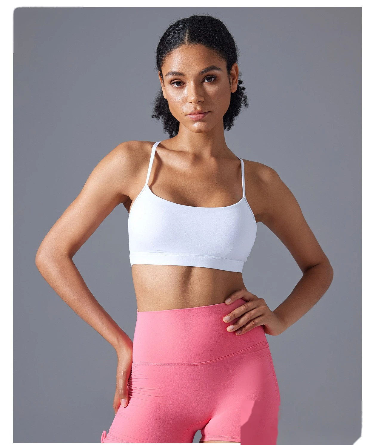 Customized adjustable shoulder strap beauty back sports bra women's running shock-proof fitness bra yoga detail