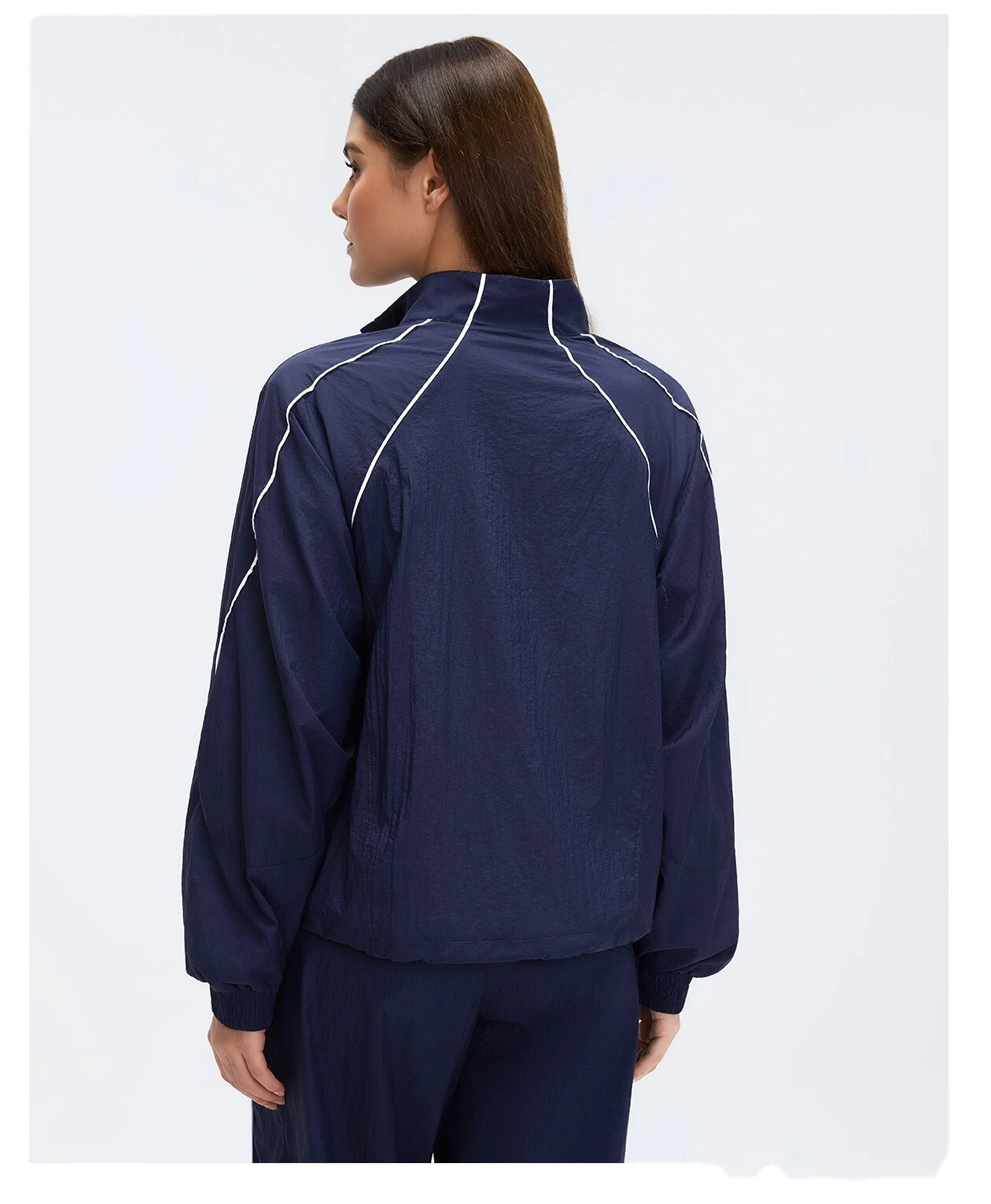 Custom Windproof Stand Collar Jacket - Women's Loose Casual Short Outdoor Sports Trench Coat detail