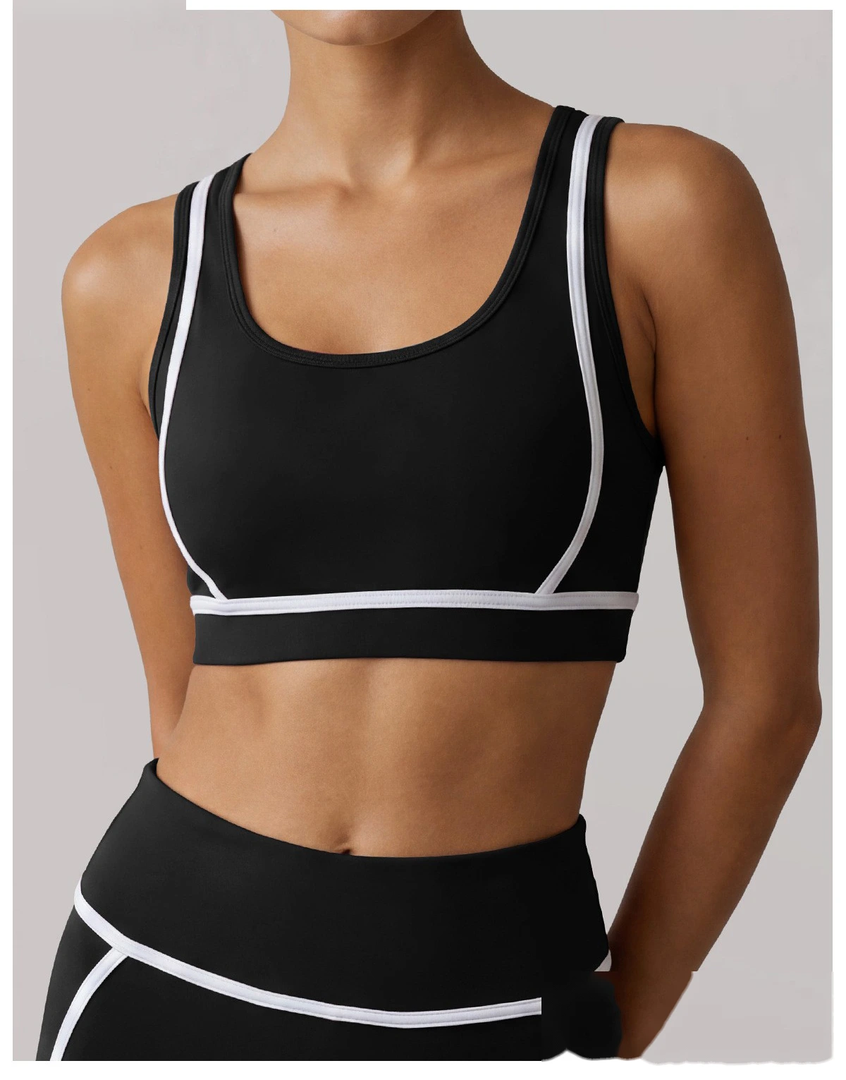 Customized contrast color sports bra women's running high-strength yoga clothing fitness bra vest Manufacturer detail