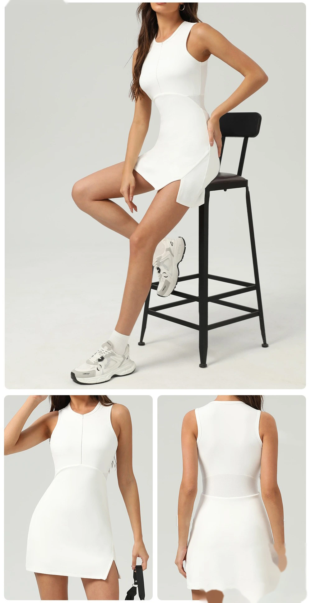 Summer new sunscreen tennis dress conjoined sports casual tennis dress badminton suit tennis suit women detail
