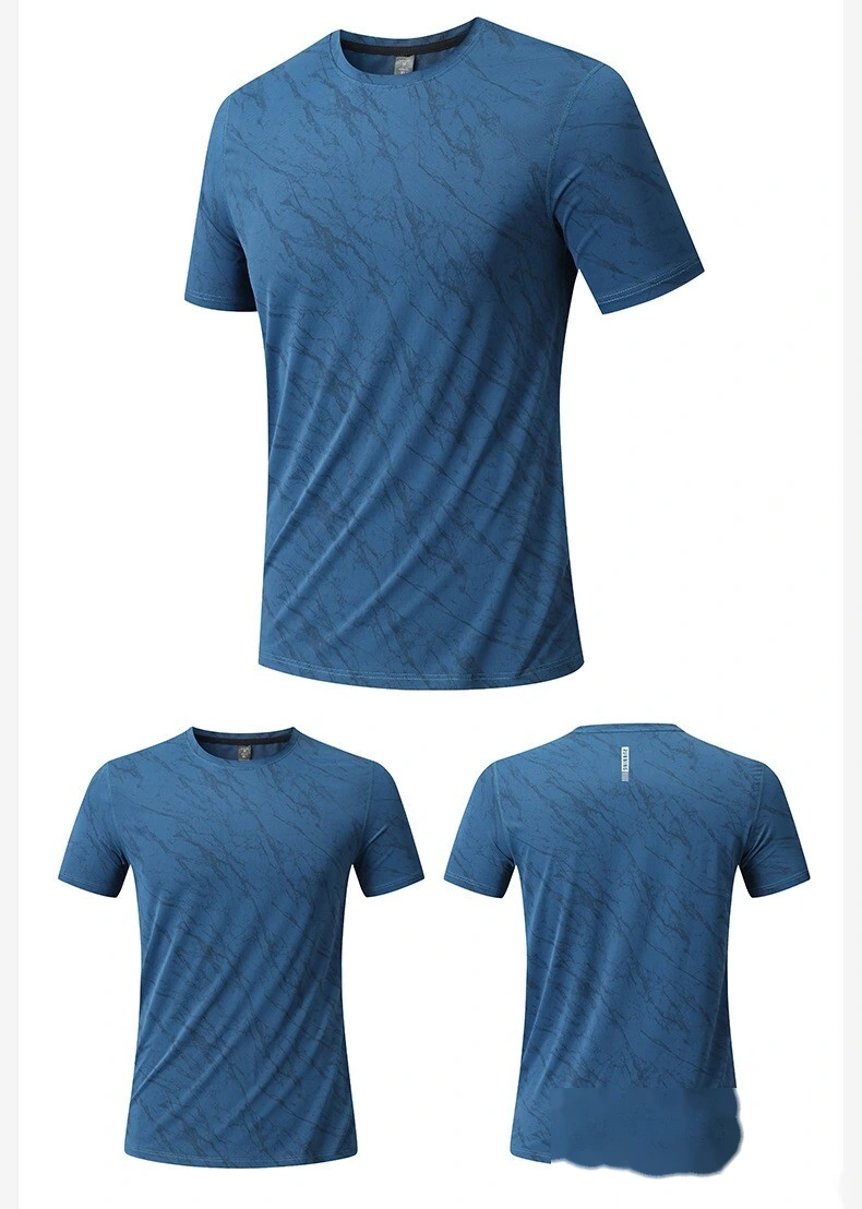 New Arrival Men’s Summer Short Sleeve T-Shirt Quick Dry Breathable Crew Neck Workout Running Top detail