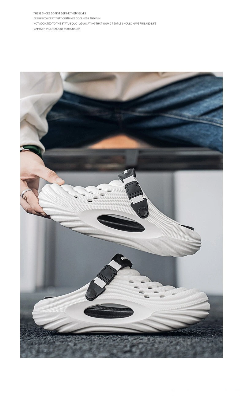 Custom-made hole shoes men's outdoor sports non-slip smelly feet platform sandals and slippers. detail