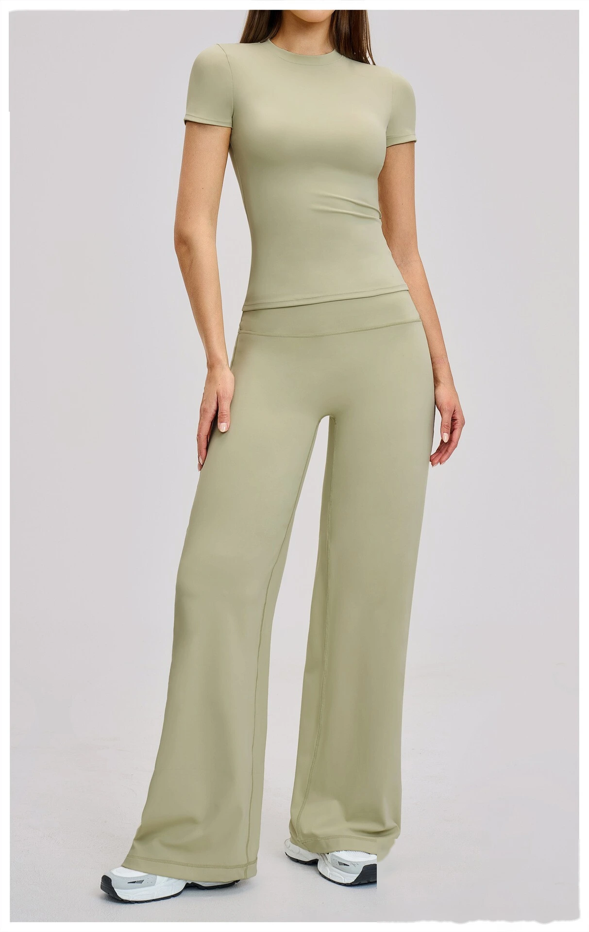 Custom Women's Yoga Set - High-Waisted Tight High-Stretch Leggings & Top for Outdoor Running Fitness detail