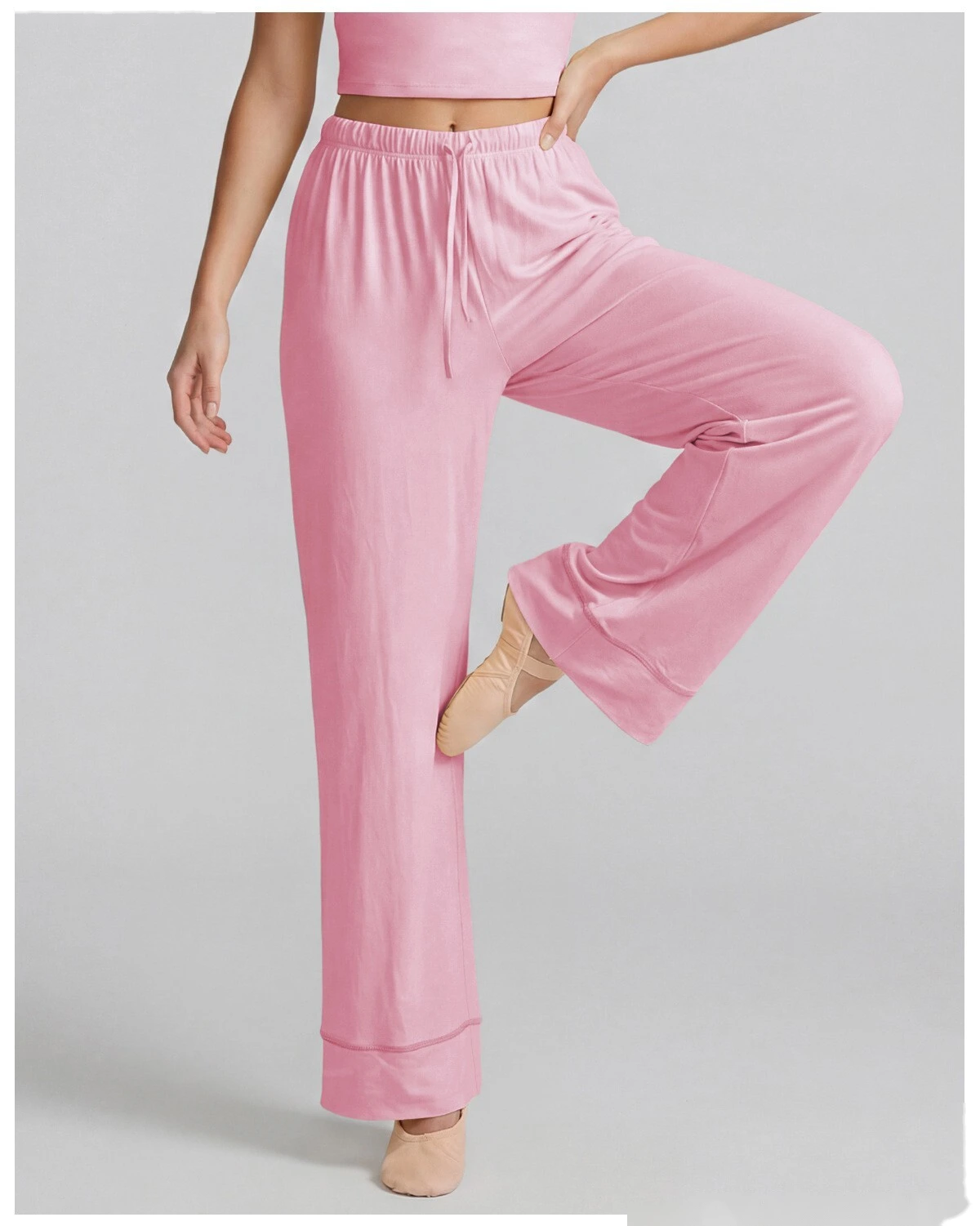 Custom Summer Thin Yoga Pants, Quick Dry Hip Lifting Straight Wide Leg Workout Pants for Pilates Training detail
