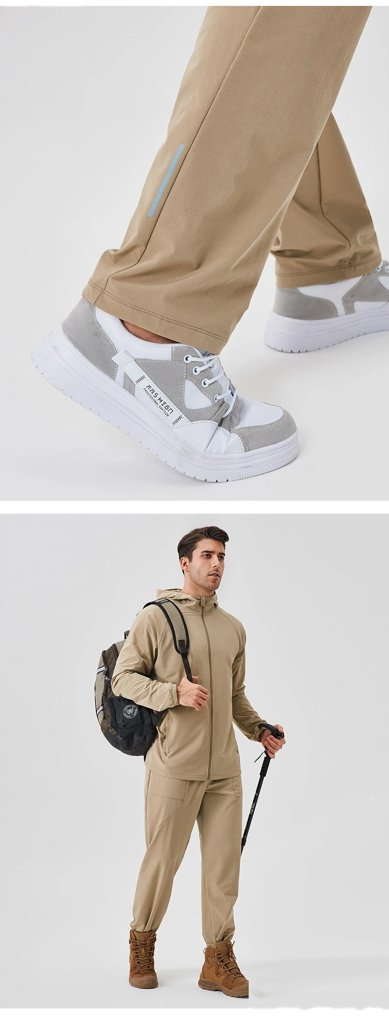 Customized men's outdoor breathable quick-drying loose leisure sports pants hiking hiking pants From China detail
