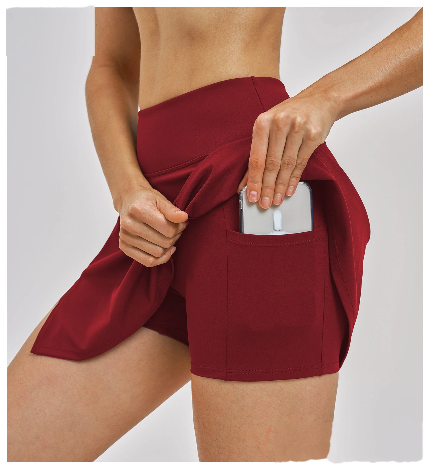 Custom Women’s A-Line Tennis Skort Anti-Exposure Liner Shorts Quick Dry Running Sports Skirt detail