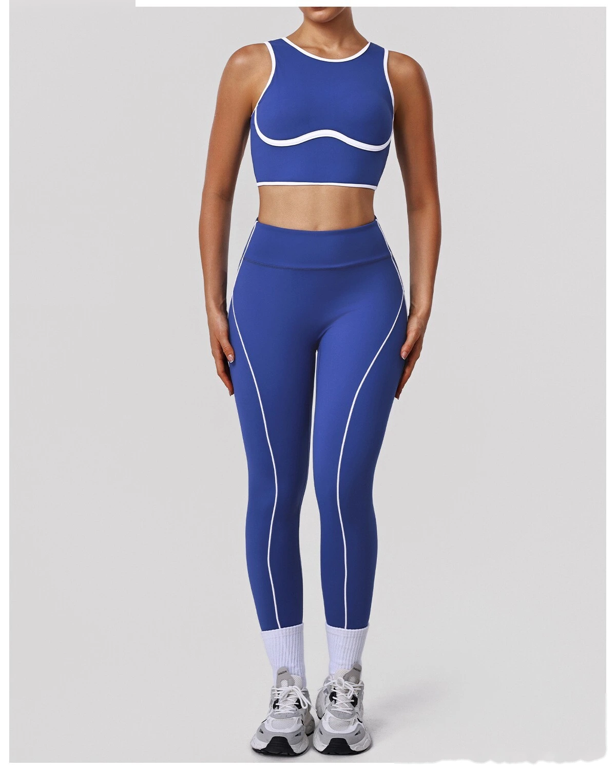 Bulk Custom Color Block Beauty Back Sports Bra - Padded High Support Shockproof Yoga Gym Running Activewear detail