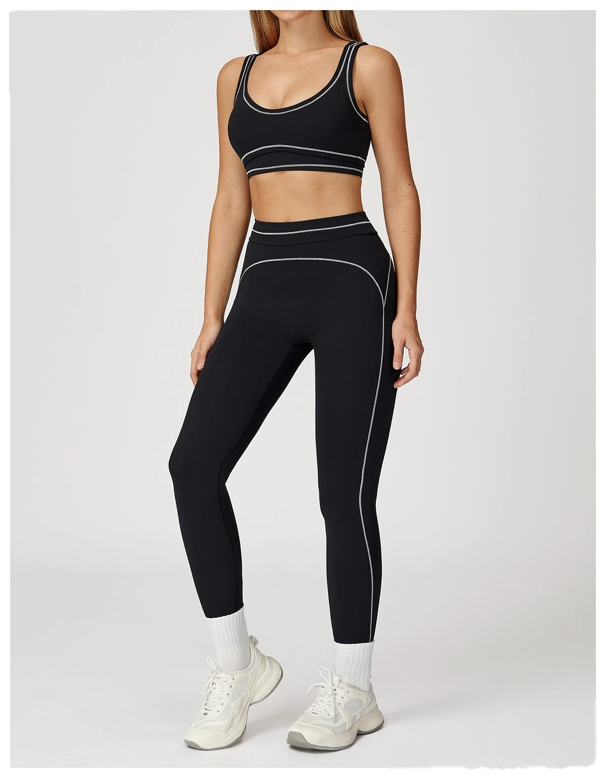 Customized contrast sanding yoga bra U-back sports bra running fitness yoga clothes detail