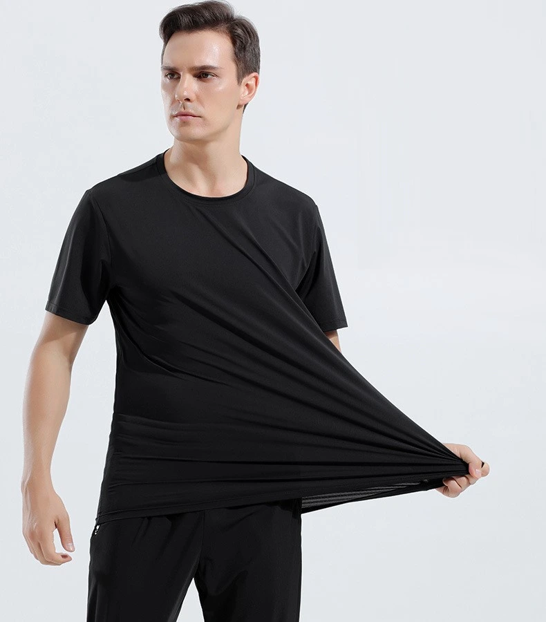 Custom mens quick-drying breathable elastane sports t-shirts detail