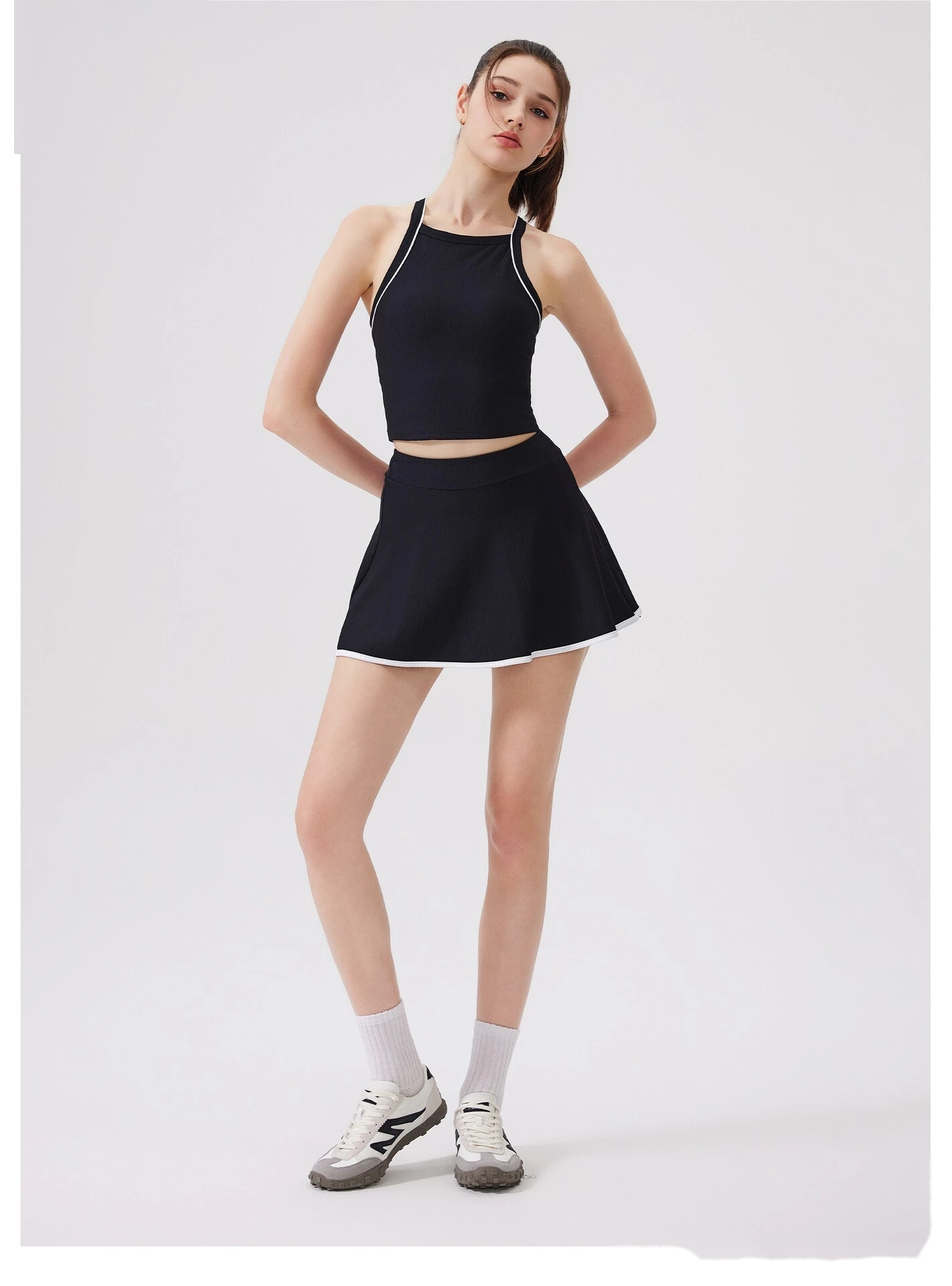 Customized quick-drying sports short skirt sports fitness yoga A-shaped short skirt sports tennis skirt detail