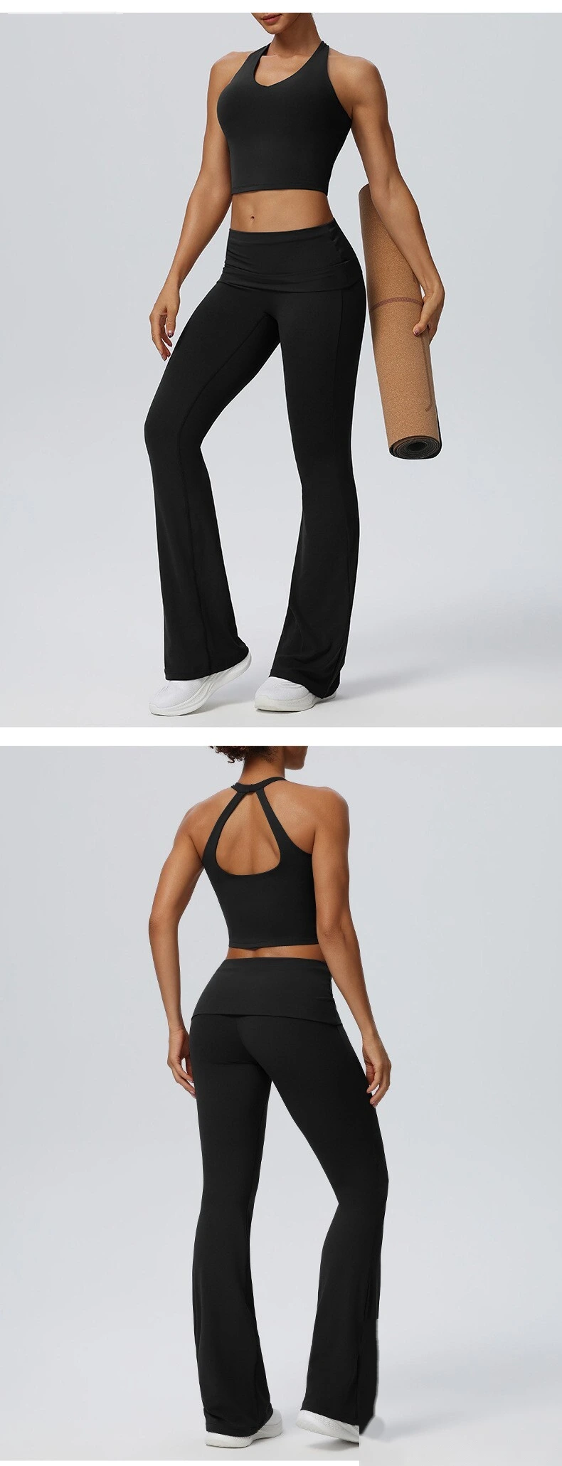 Women's European American Halter Beauty Back Yoga Tank Top, Breathable High Elastic Sports Fitness Vest detail